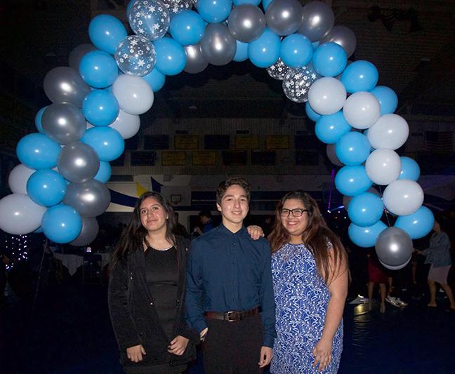 Monserrat Carrasco, Jonathan Felix, and Maria Rodriguez at the 2017 BCCHS Crystal Ball 