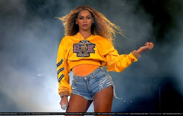 Beyoncé striking her iconic pose at Coachella