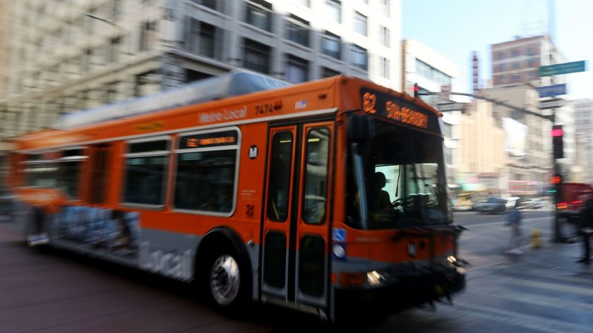 Metro busses operating downtown