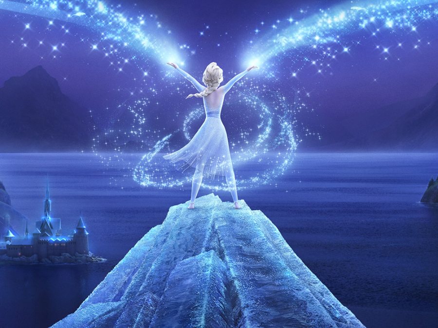 Elsa embracing and using her ice powers.
