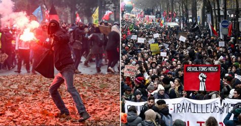 Thousands of protesters in France are against pension reform.