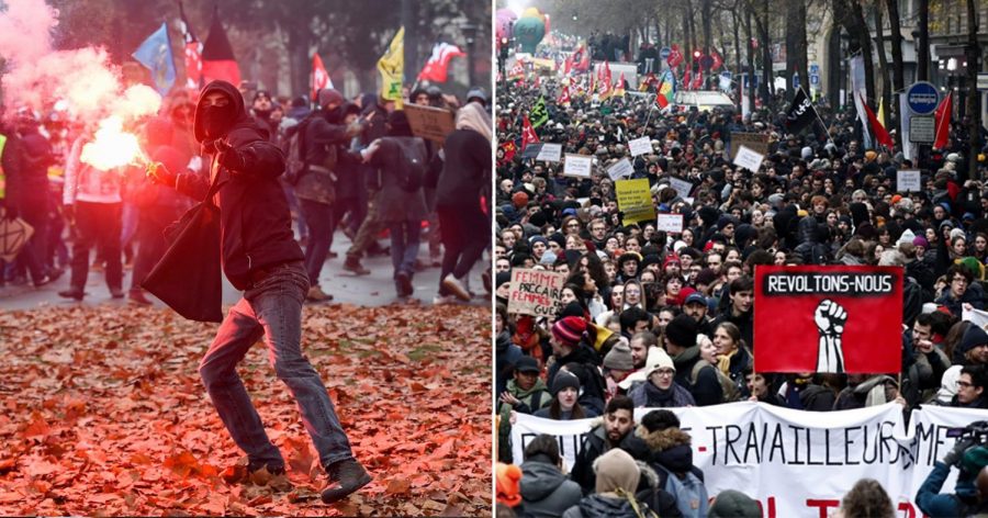 Thousands of protesters in France are against pension reform. 