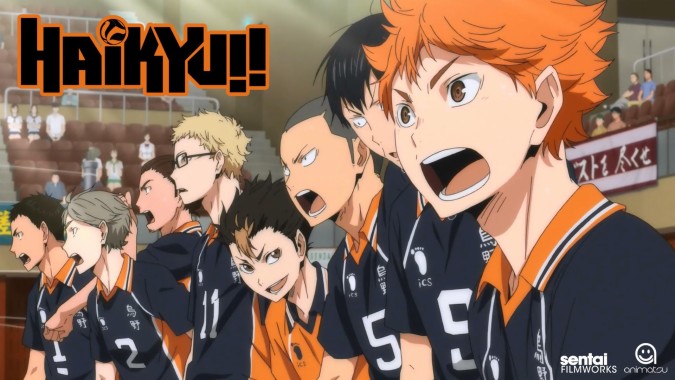 The Karasuno crows preparing for their upcoming match. 