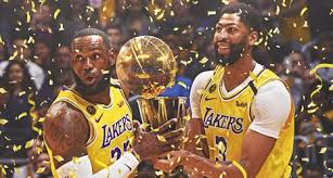 LeBron James and Anthony Davis celebrate the Lakers' 17th NBA Championship