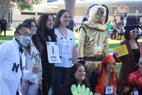 The 2024 Halloween Costume Contest featured several departments and similarly-dressed teachers. The teachers that are present in last year's photo are (L-R) Mr. Nodello, Ms. Scott, Ms. Haltenoff, Ms. Lamb, Ms. Mattan-Hung, and Ms. Herr. These are teachers from the science department that participated in the costume contest.