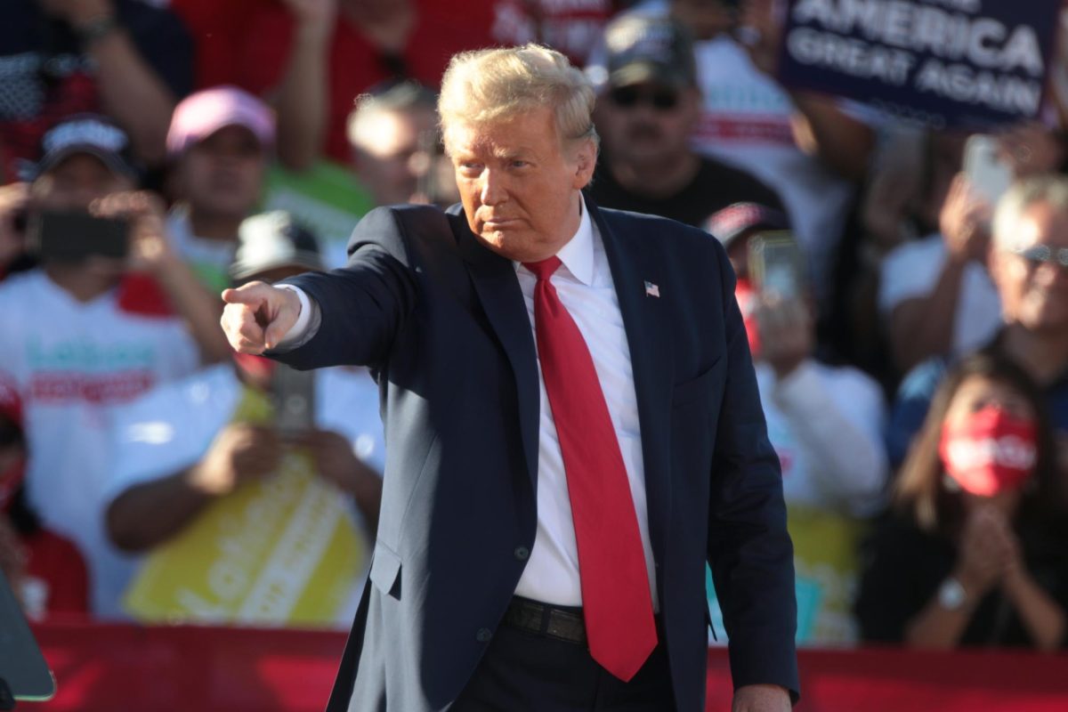 President Trump at a recent political rally. (Photo: Wikimedia Commons)