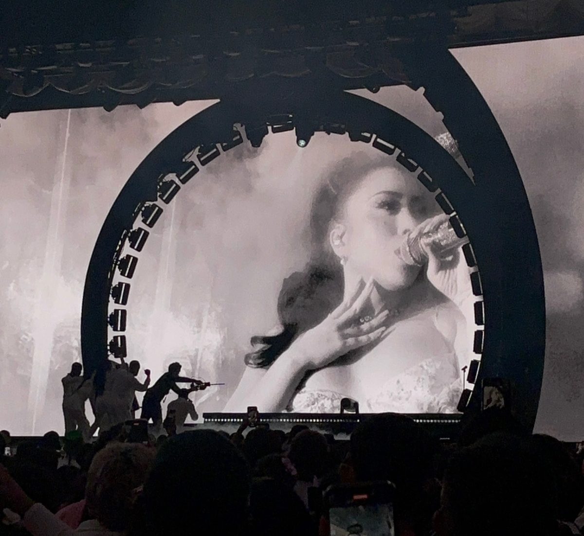Kali Uchis performing in the Intuit Dome,  for Sincerely Tour in September, 2025.